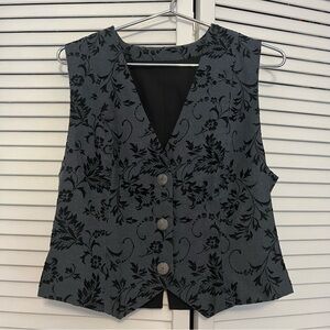 Vintage Black and Grey Pattern Vest